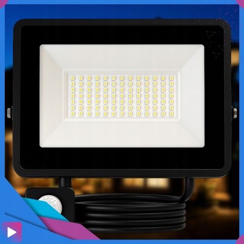 Halogen LED 50W Lampa Naświetlacz z Czujnikiem Ruchu Zmierzchu na Arena.pl