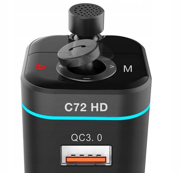 Ładowarka Samochodowa Transmiter do samochodu C72 Bluetooth zdjęcie 3