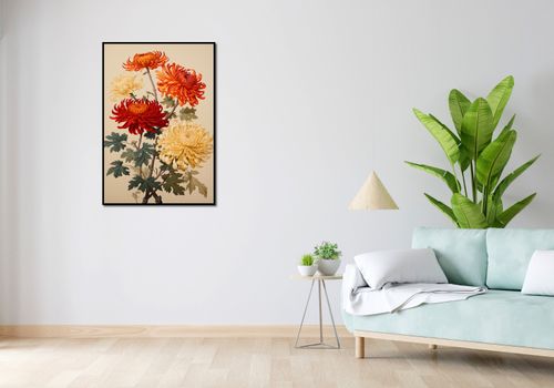 Plakat 68x98cm Tańczące Chryzantemy na Arena.pl