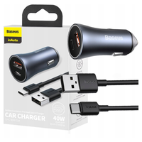 ładowarka samochodowa baseus golden contactor pro, usb + usb-c