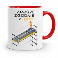 Kubek Czerwony Budowlańca Majstra Fachowca Prezent Z Nadrukiem Ze Zdjęciem
