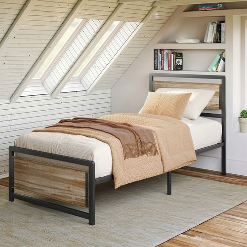 Bealife BF34 Łóżko 90x200 Metalowe Ciche Dla Młodzieży Szary na Arena.pl