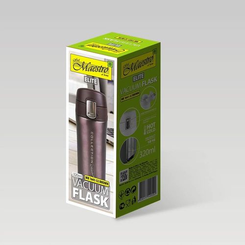 Brązowy KUBEK TERMICZNY TERMOS Stalowy Bidon 320ml Maestro Brown na Arena.pl