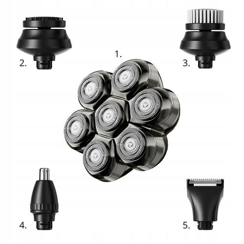 GOLARKA MĘSKA 7 Głowic TRYMER 7D DO GŁOWY BRODY NOSA Tytanowe Ostrza na Arena.pl