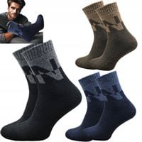 3x pary SKARPETY męskie zimowe THERMO bawełniane grube FROTTE mocne 43-46