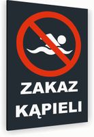 Tabliczka znak informacyjny 20x15 Antracyt ZAKAZ KĄPIELI Aluminiowa