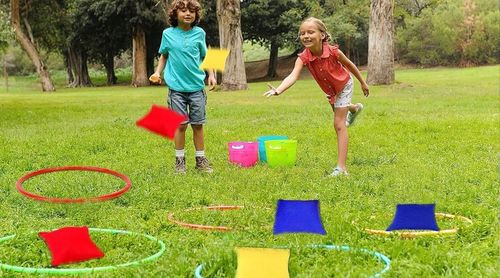Gra Zręcznościowa Plenerowa Zabawa Ruchowa 3w1 Prezent dla 3 4 5 6 7 latka na Arena.pl