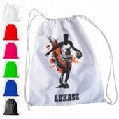 WOREK PLECAK SPORTOWY NA WF DLA DZIECI - KOSZYKÓWKA + IMIĘ! BASKETBALL KOSZ