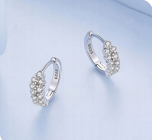 Kolczyki Srebrne PRÓBA 925 KOŁA SREBRO KÓŁKA Rodowane Dwa rzędy Kryształów na Arena.pl