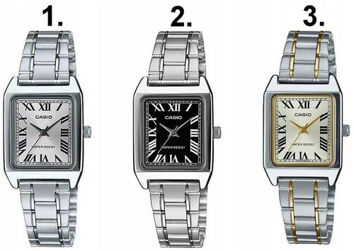 ZEGAREK DAMSKI CASIO LTP-V007 rzymskie cyfry stalowy + BOX +GRAWER na Arena.pl