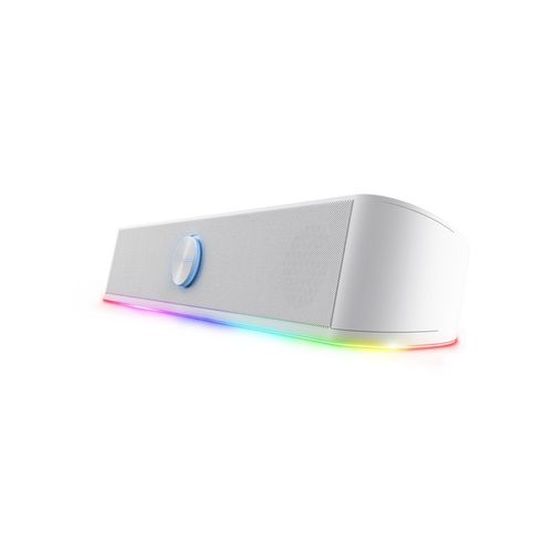 GŁOŚNIK SOUNDBAR KOMPUTEROWY PC 12W RGB LED GAMINGOWY KOMPAKTOWY BIAŁY na Arena.pl