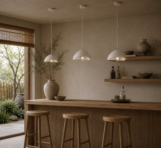 Lampa wisząca STONE biała 30 cm zdjęcie 2