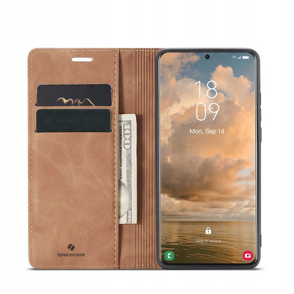Spacecase Wallet Galaxy S21 Ultra Light Brown zdjęcie 14