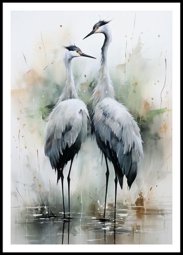 Plakat 68x98cm Tańczące Czaple na Arena.pl
