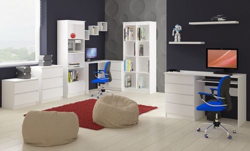 BIURKO KOMPUTEROWE A-11 135 cm 6 SZUFLAD BIAŁE na Arena.pl