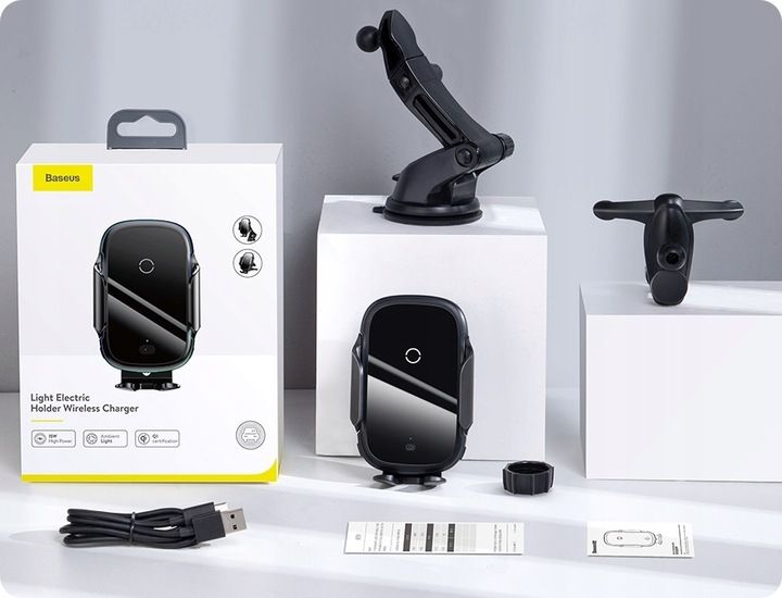 BASEUS UCHWYT SAMOCHODOWY NA TELEFON SZYBKA ŁADOWARKA INDUKCYJNA Qi 15W zdjęcie 4