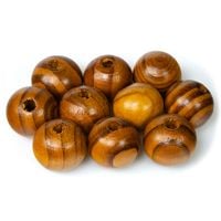 DREWNIANE korale kulki 20mm lakierowane 10szt. brąz