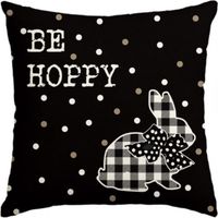 lniana poszewka na poduszkę 45 x 45 cm króliczek black &amp; white pod234