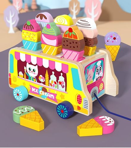 sorter klocki pojazd auto z lodami do ciągania jhtoy-948 na Arena.pl