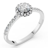 pierścionek z białego srebra 925 z diamentem (brylantem) 0,79 ct lab