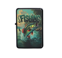 Zapalniczka Benzynowa Wędkarska Rybak i Szczupak Motyw Retro "FISHING"