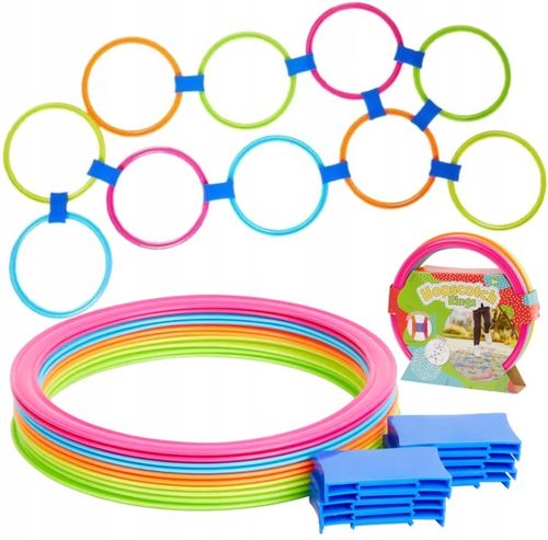GRA DO SKAKANIA W KLASY PIERSCIENIE OBRĘCZE 10 EL. KOLOROWE KOŁA I ŁĄCZNIKI na Arena.pl