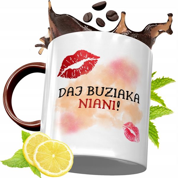 Kubek Bordowy Dla Niani Na Urodziny Prezent Z Nadrukiem Ze Zdjęciem zdjęcie 1