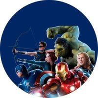 Opłatek na tort AVENGERS Batman Iron Man Hulk Thor CPT. Ameryka Spiderman