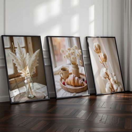 OBRAZY BOHO ZESTAW 3 PLAKATÓW W RAMIE DEKORACJE DO SALONU SYPIALNI na Arena.pl