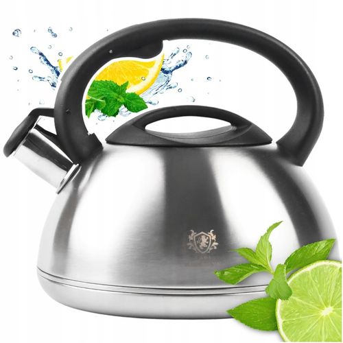 CZAJNIK na GAZ 3L CZAJNIK z GWIZDKIEM POKRYWĄ STAL INDUKCJA SREBRNY na Arena.pl