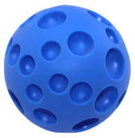 Zabawka dla psa winylowa piłka z dziurkami i piszczałką niebieska 11cm