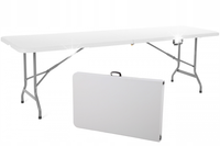 SOLIDNY Stół CATERINGOWY 240cm OGRODOWY Bankietowy Składany Biały OUTLET