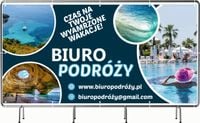 BANER REKLAMOWY oczkowany 200x100cm duży wybór wzorów BIURO PODRÓŻY