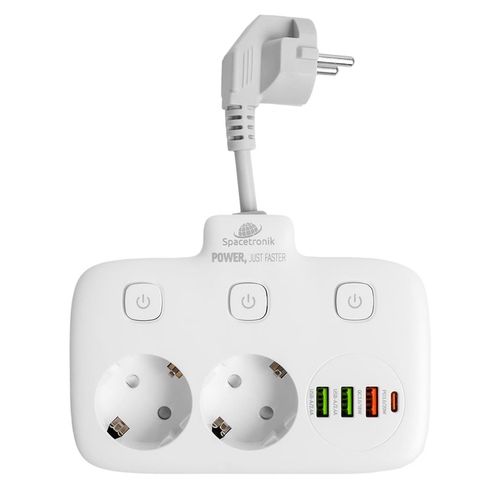 Listwa Zasilająca Przedłużacz Krótki Złodziejka z Ładowarką 4x USB PD 2500W na Arena.pl