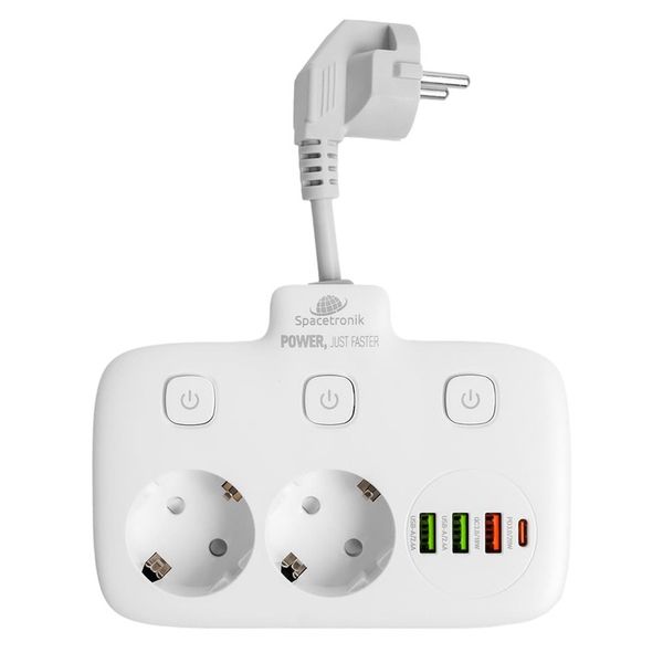 Listwa Zasilająca Przedłużacz Krótki Złodziejka z Ładowarką 4x USB PD 2500W zdjęcie 4