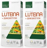 2x Medica Herbs LUTEINA ZEAKSANTYNA 80k Wzrok Ostrość Ochrona Komórek OCZU