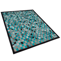 Dywan skórzany 160 x 230 cm turkusowo-szary NIKFER