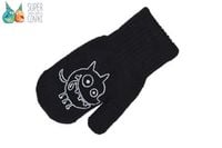 Rękawiczki jednopalczaste monster czarne ocieplone 13cm