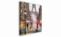 OBRAZ NA PŁÓTNIE 094 Spacer w Paryżu 30x30cm