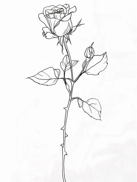 Plakat 30x40cm Kontur Róży zdjęcie 1