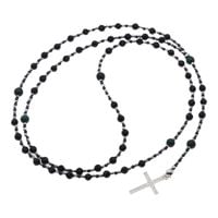 Naszyjnik różaniec - Turmalin, hematyt, Malachit i srebro