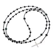 Naszyjnik różaniec - Turmalin, hematyt, Malachit i srebro