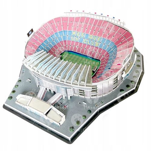 Stadion piłkarski CAMP NOU FC Barcelona Puzzle 3D 69 el + GRATIS FIGURKA na Arena.pl