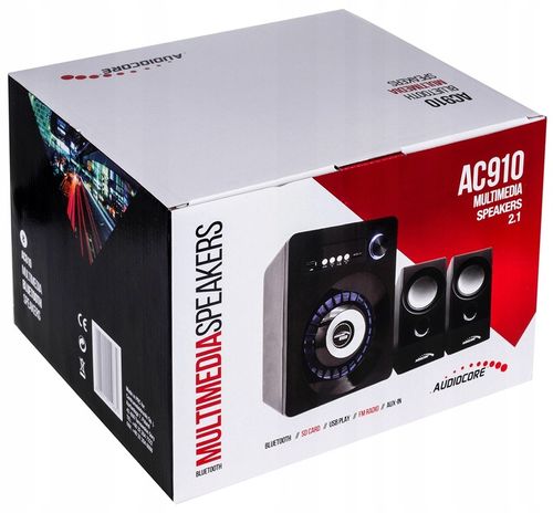 GŁOŚNIKI KOMPUTEROWE 2.1 280W Bluetooth USB SD FM JACK LED Audiocore AC910 na Arena.pl