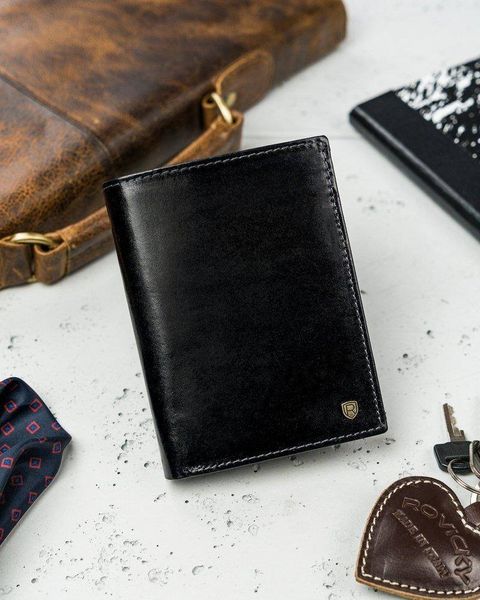 Portfel męski ze skóry licowej Rovicky Czarny zdjęcie 2