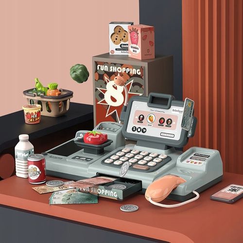 INTERAKTYWNA Kasa sklepowa fiskalna AKTYWNY SKANER waga dźwięki SKLEP na Arena.pl