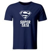 KOSZULKA SUPER TATA, PREZENT NA DZIEŃ OJCA, GRANATOWA, ROZ. XL