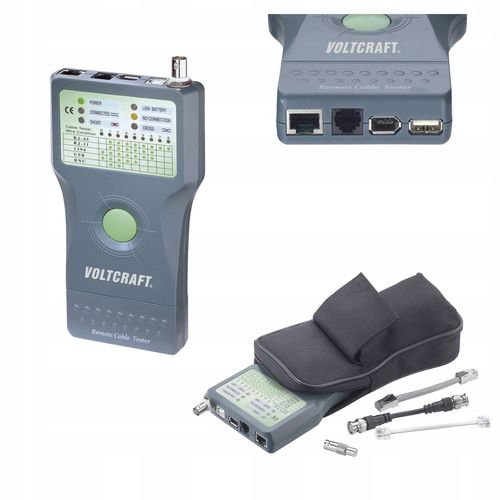 Tester kabli przewodów sieciowych LAN RJ45 BNC RJ-11 IEE 1394 USB VOLTCRAFT na Arena.pl