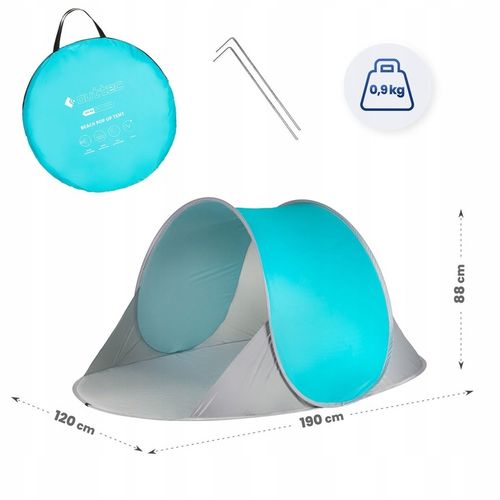 NAMIOT PLAŻOWY SAMOROZKŁADAJĄCY PARAWAN ZAMYKANY SZYBKI POP UP UV50 OUTTEC na Arena.pl