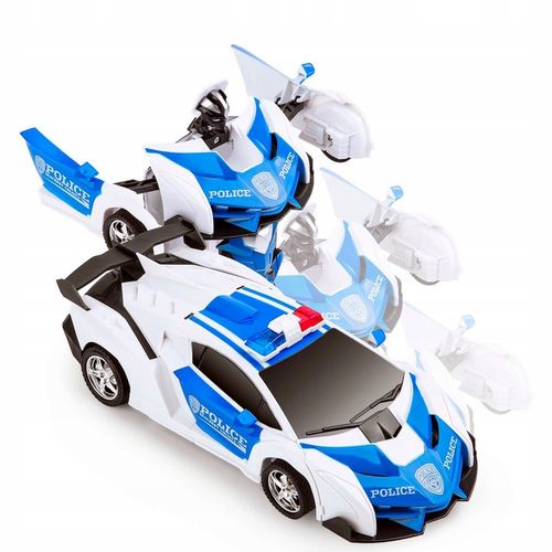AUTO ROBOT ZDALNIE STEROWANY 2w1 TRANSFORMACJA POLICJA RADIOWÓZ PILOT LED na Arena.pl